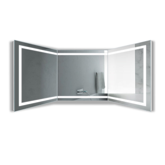 Krugg Mod SM Corned 36'' x 36'' 5000K Square Modular Led Bathroom Vanity Mirror With Built-in Defogger and Dimmer