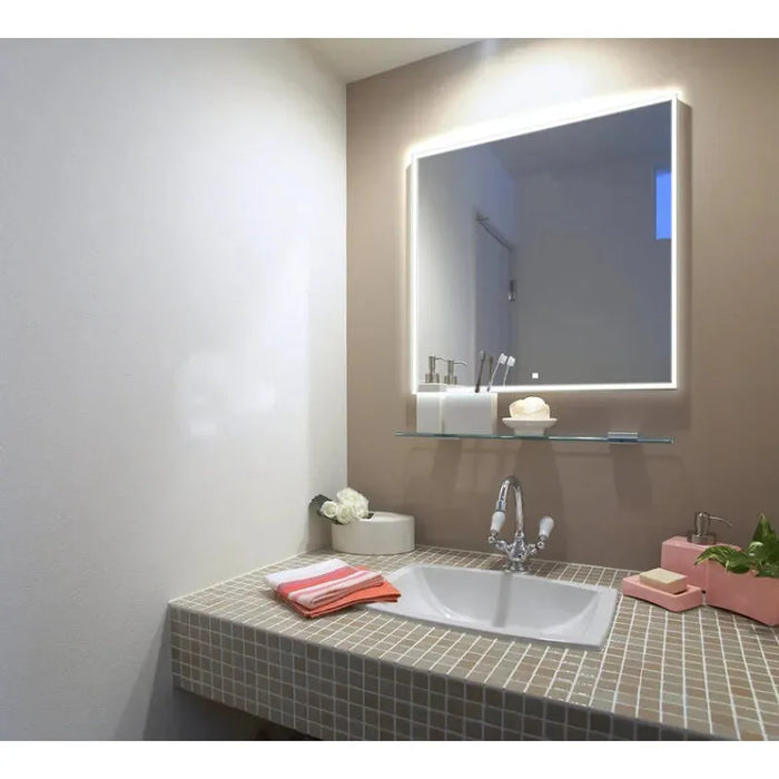 Aquadom Edge 30'' × 32'' LED Lighted Bathroom Mirror