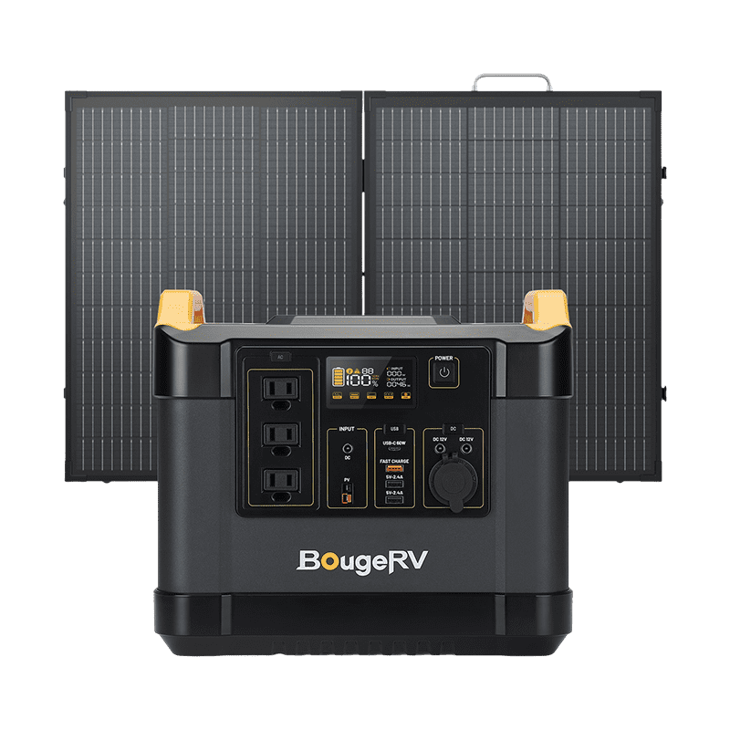 BougeRV Fort 1000 Portable Power Station, 1120Wh LiFePO4 Battery Solar  Generator 1200W AC Outlet for Home Backup Power Outage Off-Grid Outdoor  Camping Trip 