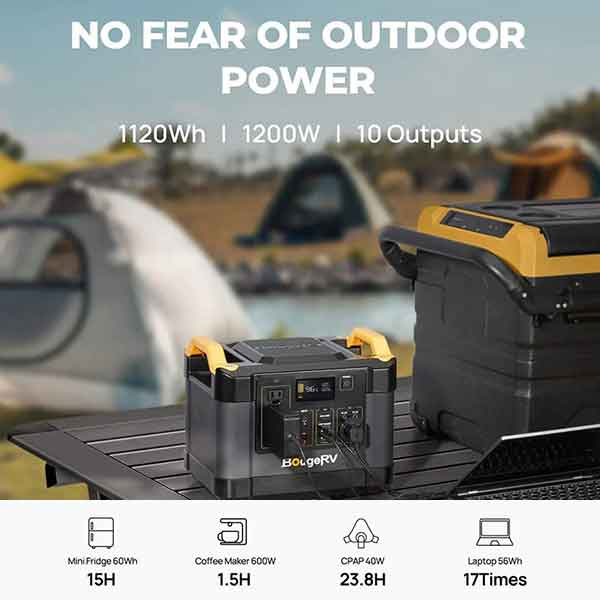 BougeRV FORT 1000 1120Wh LiFePO4 Portable Power Station ISE120N
