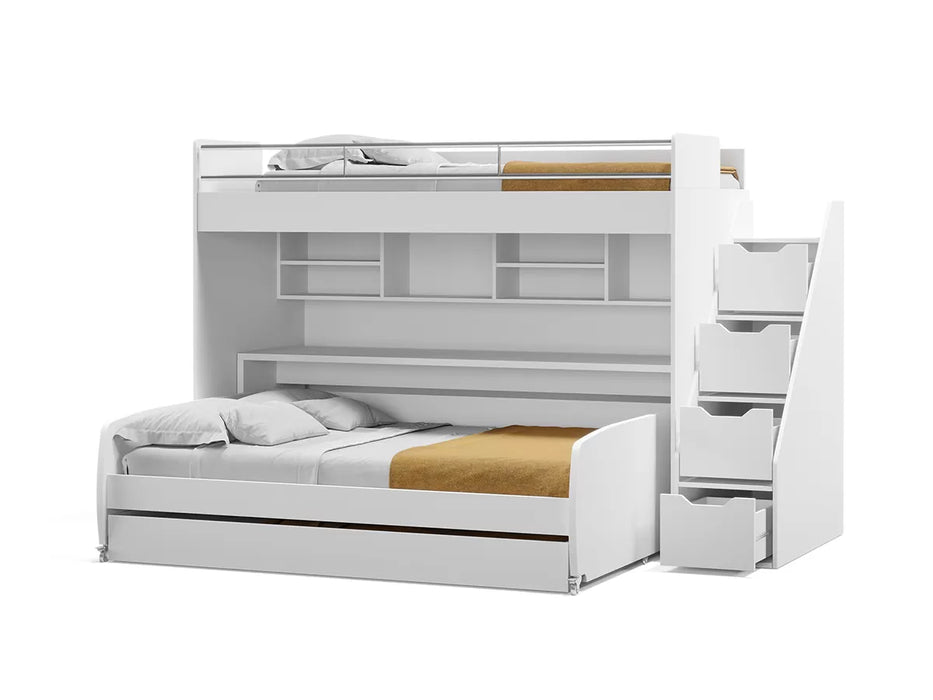 Eco Bel Mondo Twin-over-Twin XL / Full-over-Full XL 4-in-1 Bunk Bed System by Multimo Beds