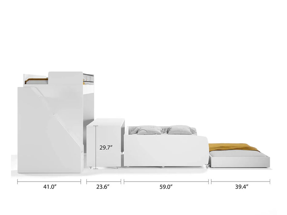Eco Bel Mondo Twin-over-Twin XL / Full-over-Full XL 4-in-1 Bunk Bed System by Multimo Beds