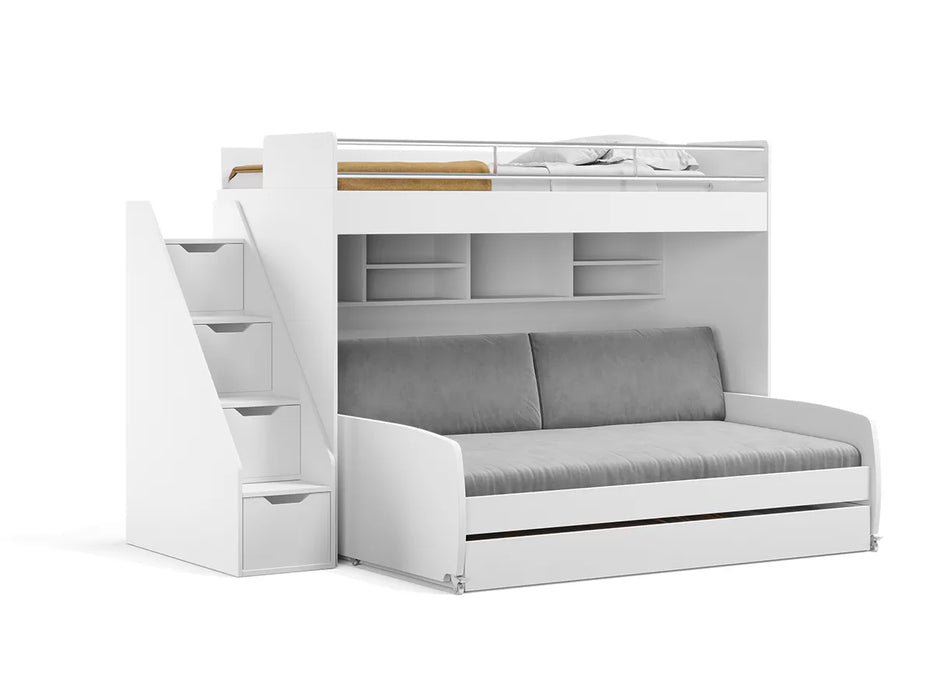 Eco Bel Mondo Twin-over-Twin XL / Full-over-Full XL 4-in-1 Bunk Bed System by Multimo Beds