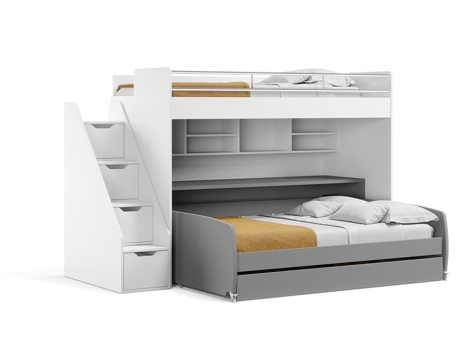 Eco Bel Mondo Twin-over-Twin XL / Full-over-Full XL 4-in-1 Bunk Bed System by Multimo Beds