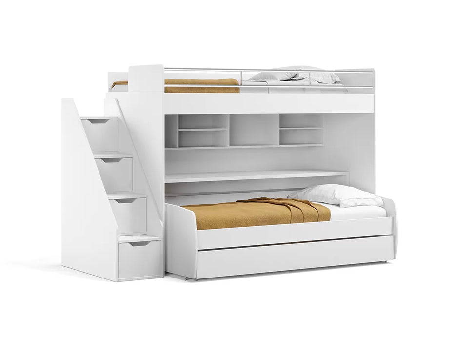 Eco Bel Mondo 4-in-1 Wall Bunk Bed System – Twin-Over-Twin XL (or Full XL) by Multimo Beds