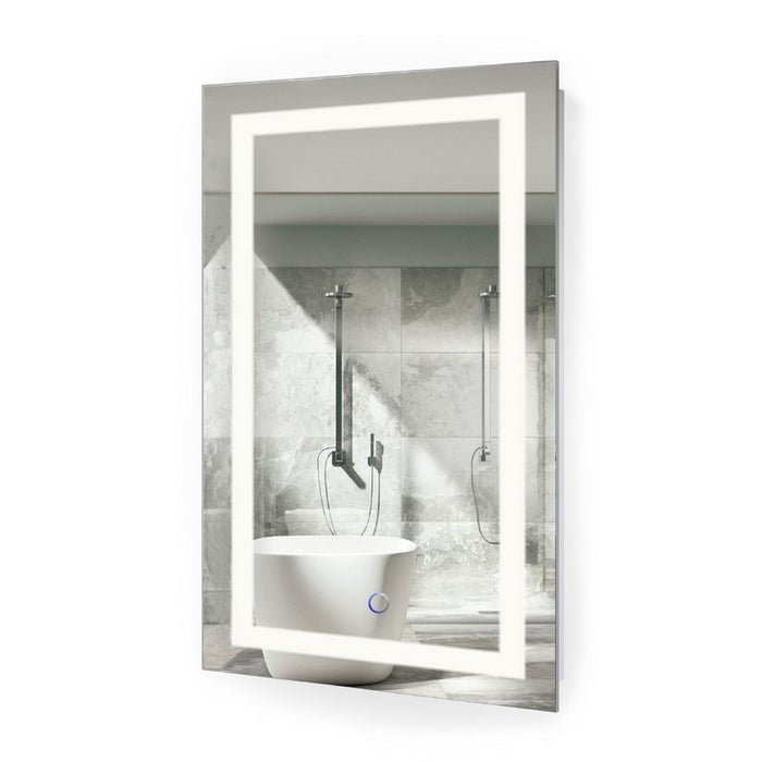 Krugg Icon 18'' X 30 LED Bathroom Mirror with Dimmer and Defogger Lighted Vanity Mirror