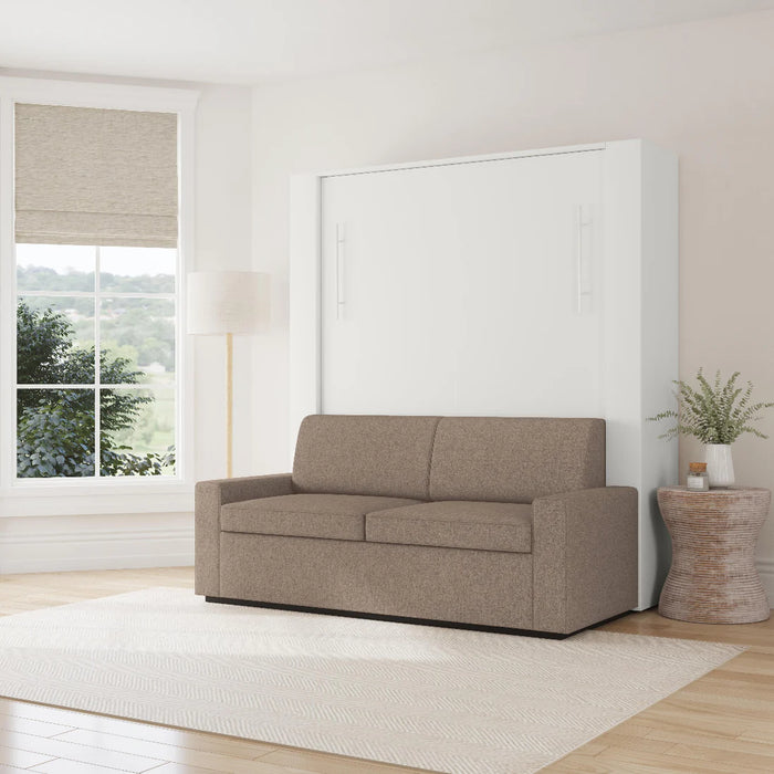 Queen Size Murphy Bed with Couch & Large Storage Cabinet | Inovabed