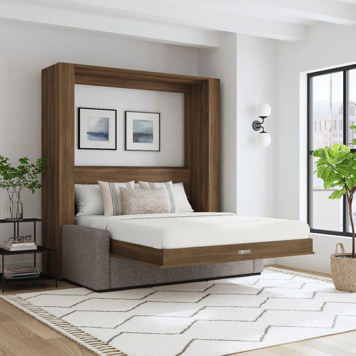 Queen Size Murphy bed with Couch & two Nightstands | Inovabed