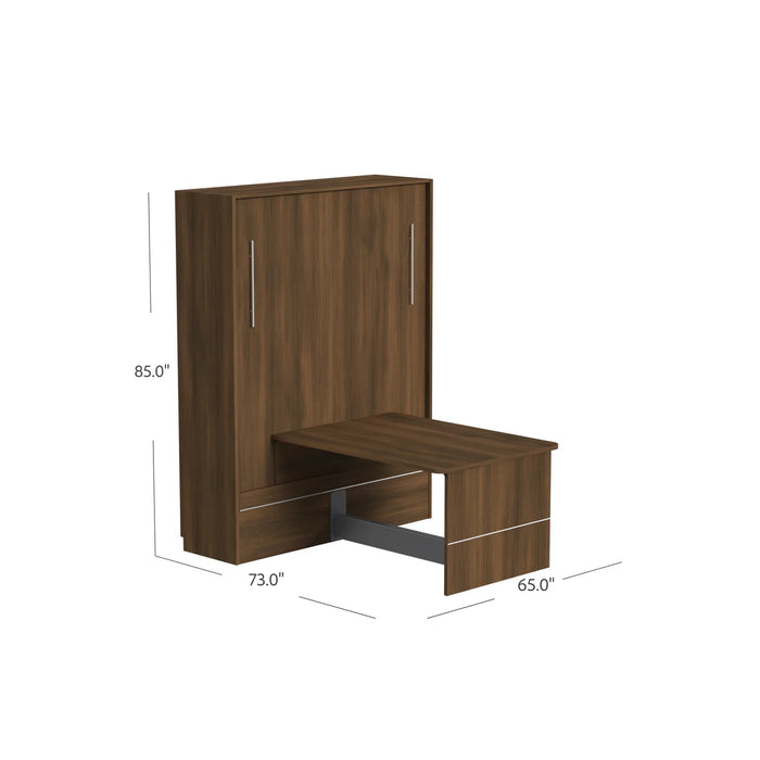 Queen Size Murphy Bed with Table and Side Cabinets | Inovabed