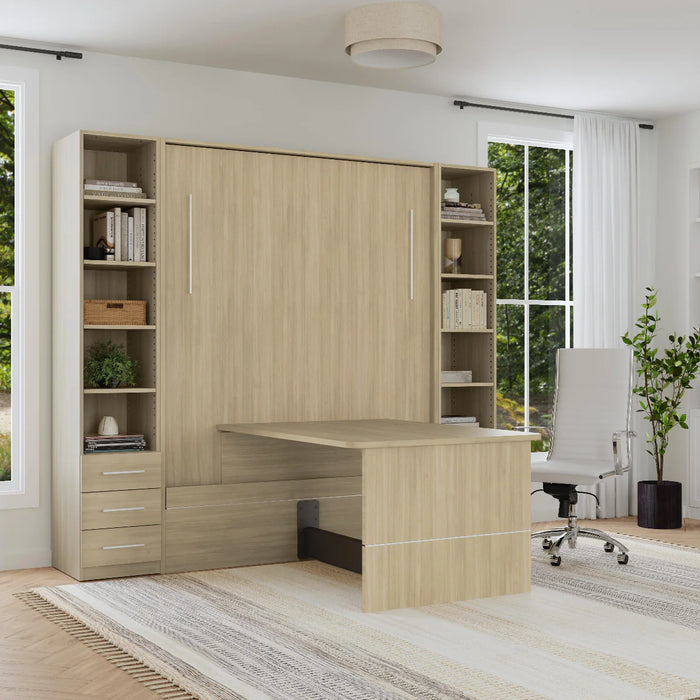 Queen Size Murphy Bed with Table and Side Cabinets | Inovabed