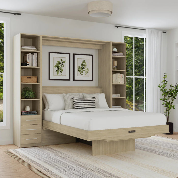 Queen Size Murphy Bed with Table and Side Cabinets | Inovabed