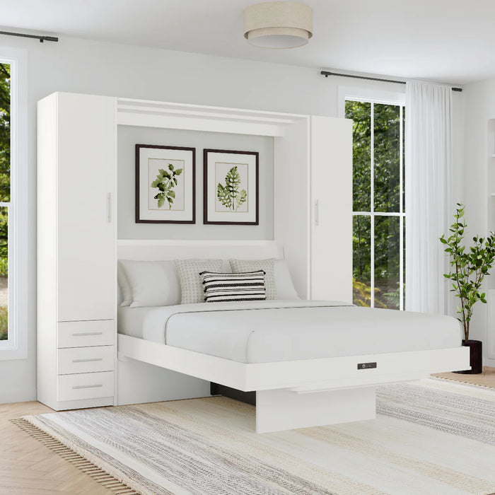 Queen Size Murphy Bed with Table and Side Cabinets | Inovabed