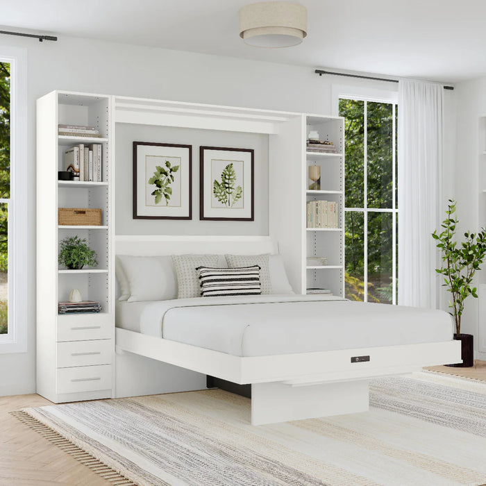Queen Size Murphy Bed with Table and Side Cabinets | Inovabed