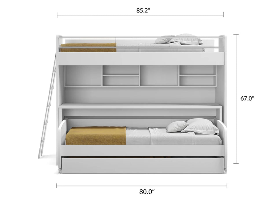 NEW Bel Mondo XL Twin-over-Full/Full XL Bunk Bed Set – 4-in-1 Convertible by Multimo Beds