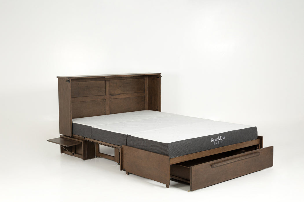 Night and Day Furniture Murphy Louvre Cabinet Bed, Queen, Normandy Finish