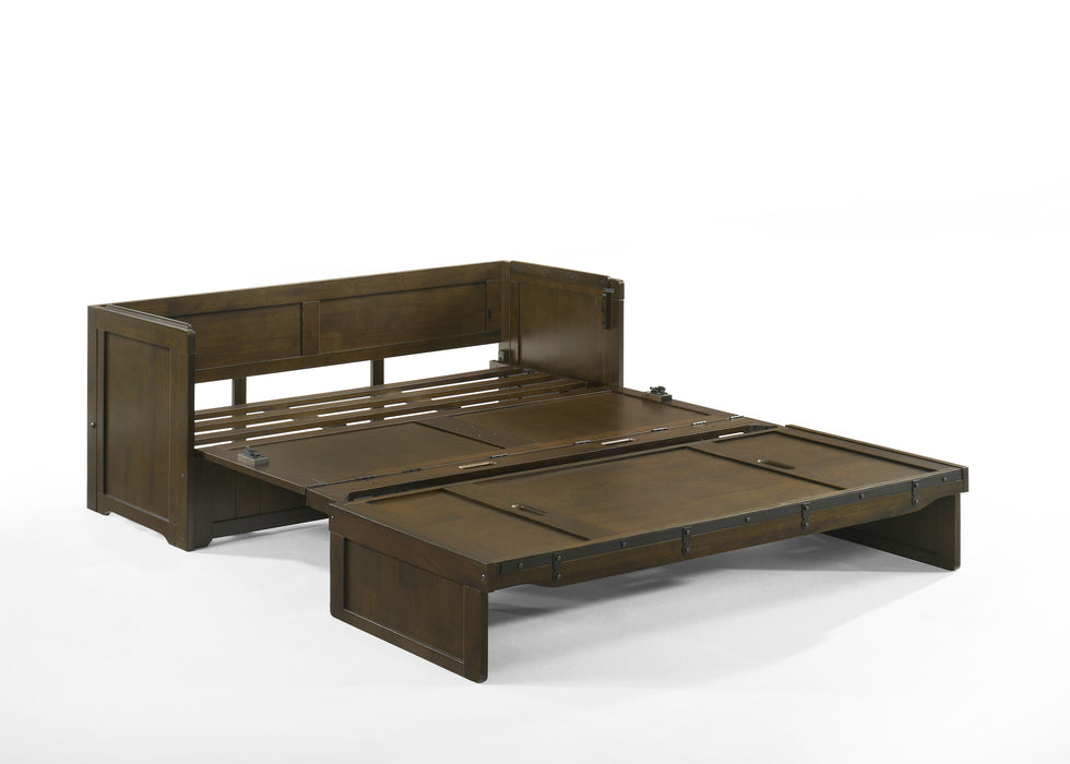 Night and Day Furniture Murphy Rustic Cube 3 Cabinet Bed, Queen, Rustic Brown Finish