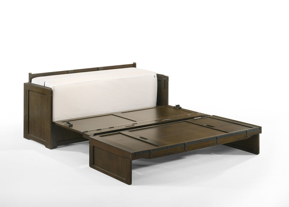 Night and Day Furniture Murphy Rustic Cube 3 Cabinet Bed, Queen, Rustic Brown Finish