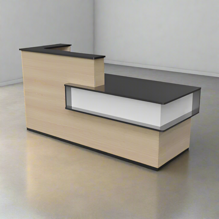 84" Modern Reception Desk – Pre-Assembled Laminate Front Counter for Business Spaces