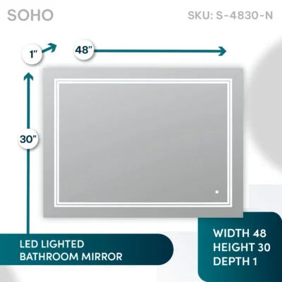 Aquadom SOHO 48" X 30"  LED Lighted Bathroom Mirror