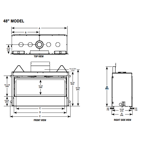 Superior 48'' Direct Vent Contemporary Linear Gas Fireplace - DRL4048TEN-B