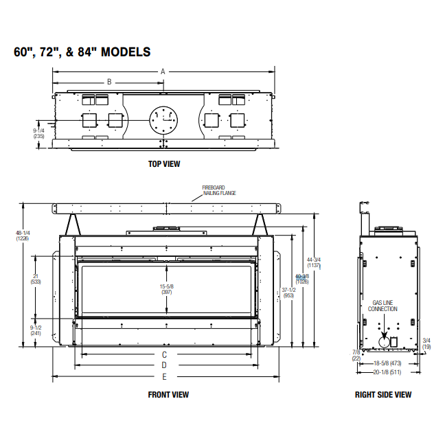 Superior 60'' Direct Vent Contemporary Linear Gas Fireplace - DRL4060TEN-B