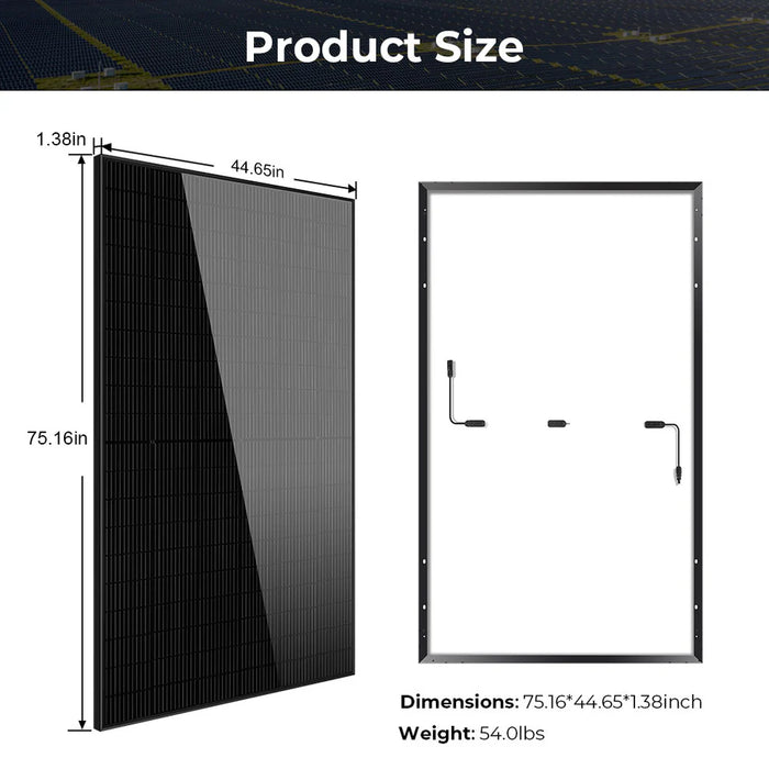 SunGoldPower 440 Watt Mono Black PERC Solar Panel Full Pallet (32 Panels ) SG-440WM