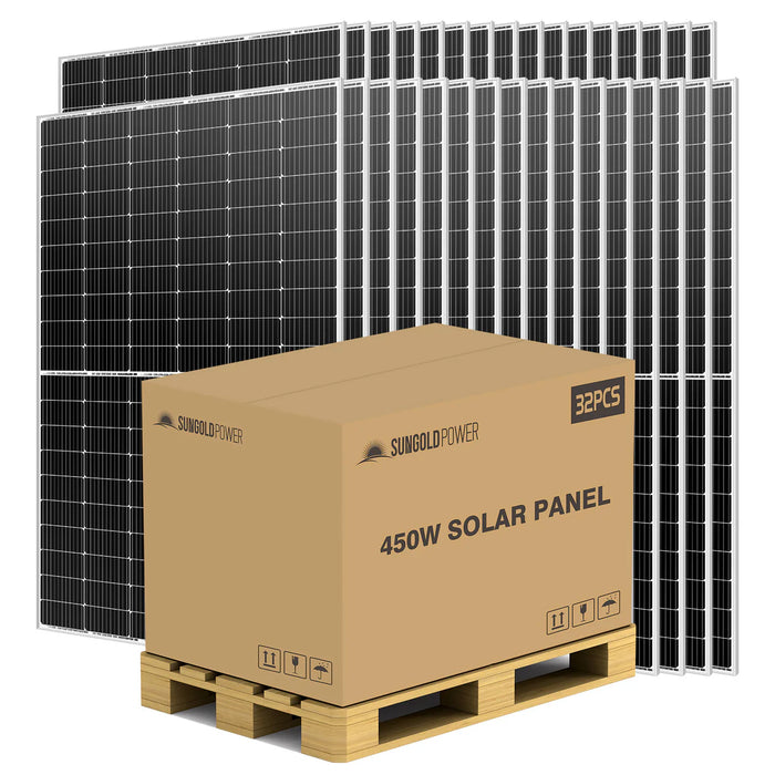 SunGoldPower 450 Watt Mono PERC Solar Panel Full Pallet (32 Panels ) SP-450WM