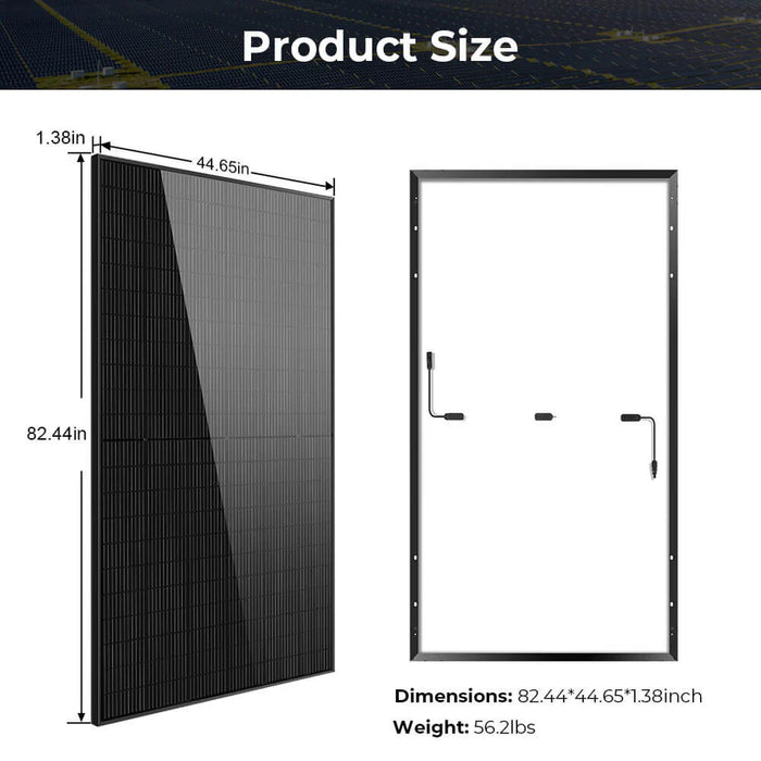 SunGoldPower 500 Watt Mono Black PERC Solar Panel Full Pallet (32 Panels ) SG-500WM