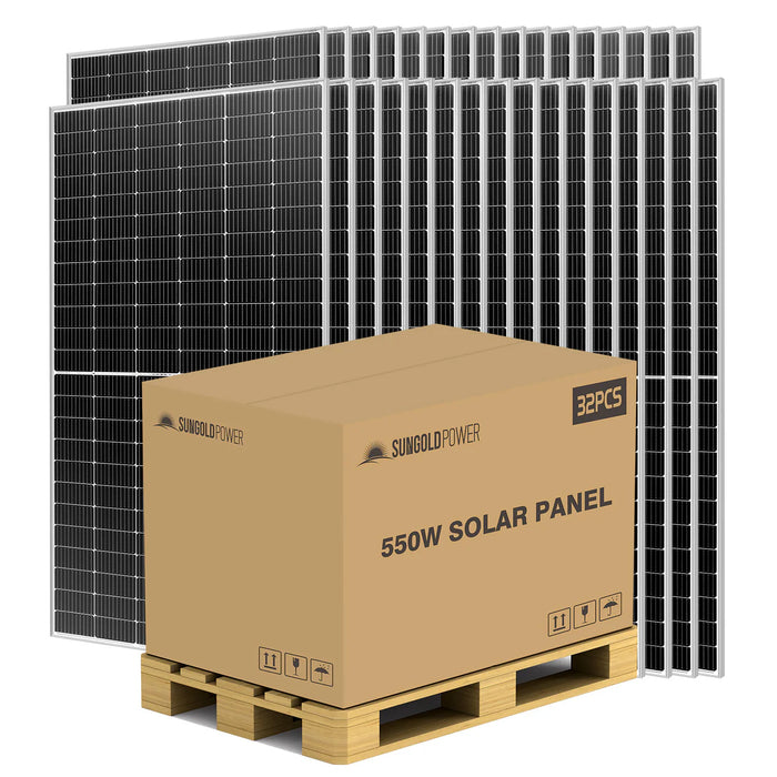 SunGoldPower 550 Watt Mono PERC Solar Panel Full Pallet (32 Panels ) SG-550WM