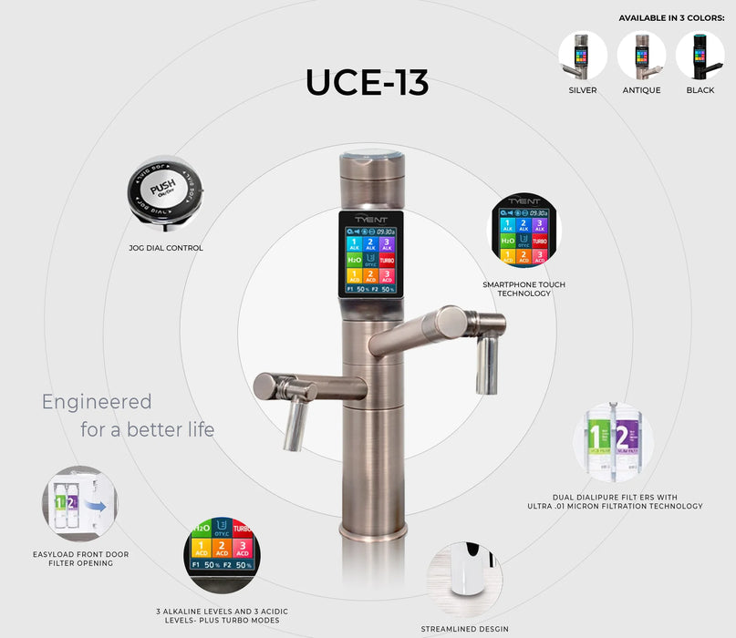 Tyent UCE‑13 PLUS Luxury Under‑Counter Ionizer – Antique Metal Faucet