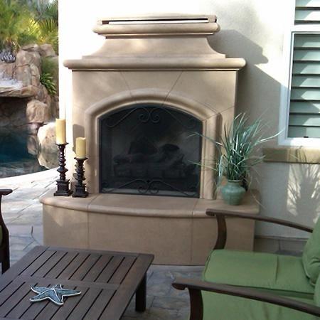 American Fyre Designs 16'' Radiused Bullnose Mariposa Outdoor Vent-Free Fireplace 173-01-N-CB-LBC