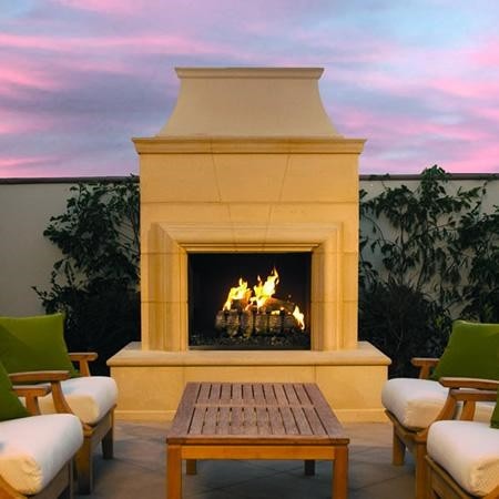 American Fyre Designs 16'' Rectangle Bullnose Cordova Outdoor Vented Fireplace 022-20-N-CB-LBC