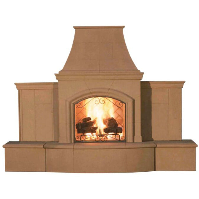American Fyre Designs Grand Phoenix Outdoor Vented Fireplace with Extended Bullnose Hearth 818-05-N-CB-RBC