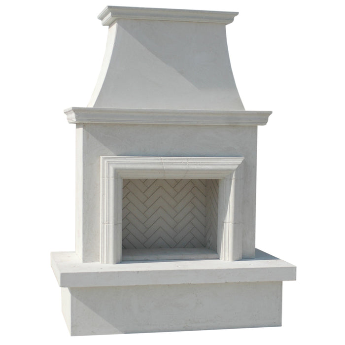 American Fyre Designs Contractor's Model with Moulding Vented Fireplace White Concrete 045-11-A-WC-RBC
