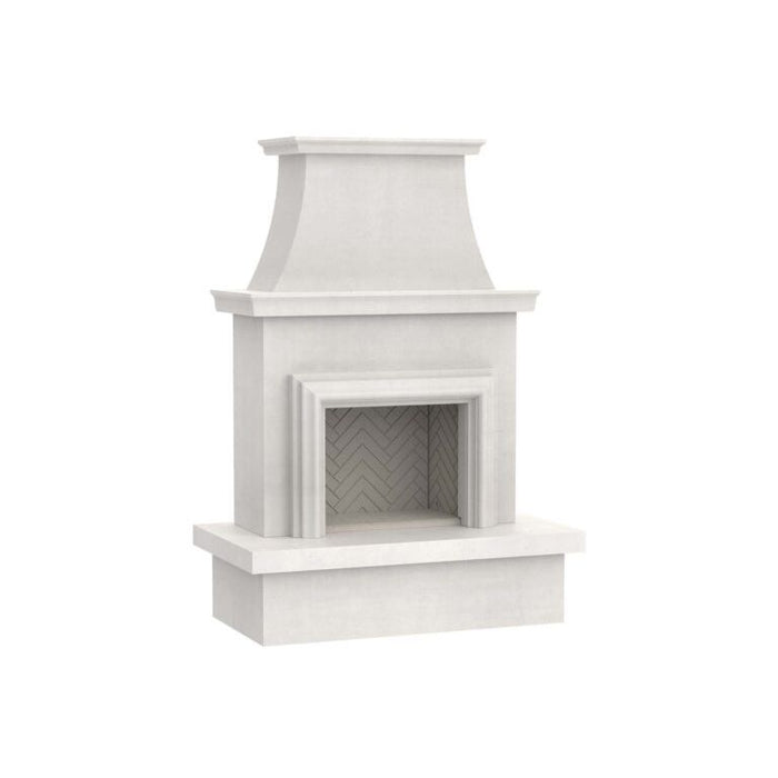 American Fyre Designs Contractor's Model with Moulding Vented Fireplace White Concrete 045-11-A-WC-RBC