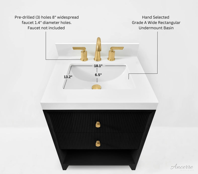 Ancerre 24” Momo Bathroom Vanity Oak Single Sink VTS-Momo-24-Oak-WQZ