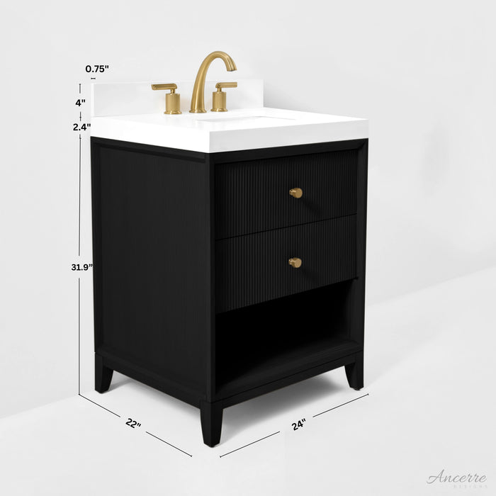 Ancerre 24” Momo Bathroom Vanity Oak Single Sink VTS-Momo-24-Oak-WQZ