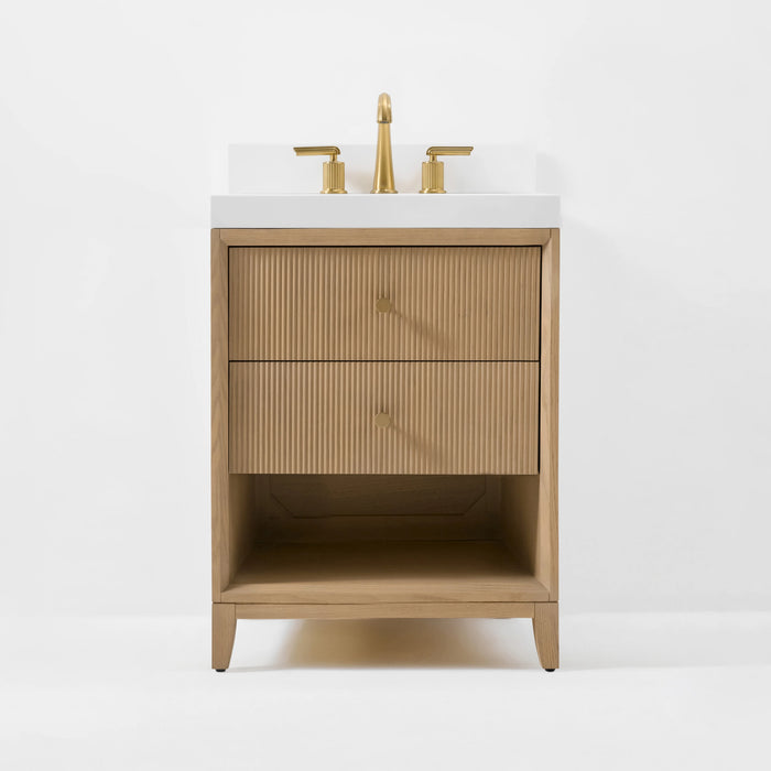 Ancerre 24” Momo Bathroom Vanity Oak Single Sink VTS-Momo-24-Oak-WQZ