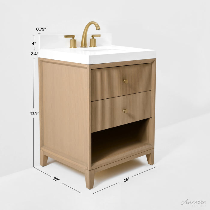 Ancerre 24” Momo Bathroom Vanity Oak Single Sink VTS-Momo-24-Oak-WQZ