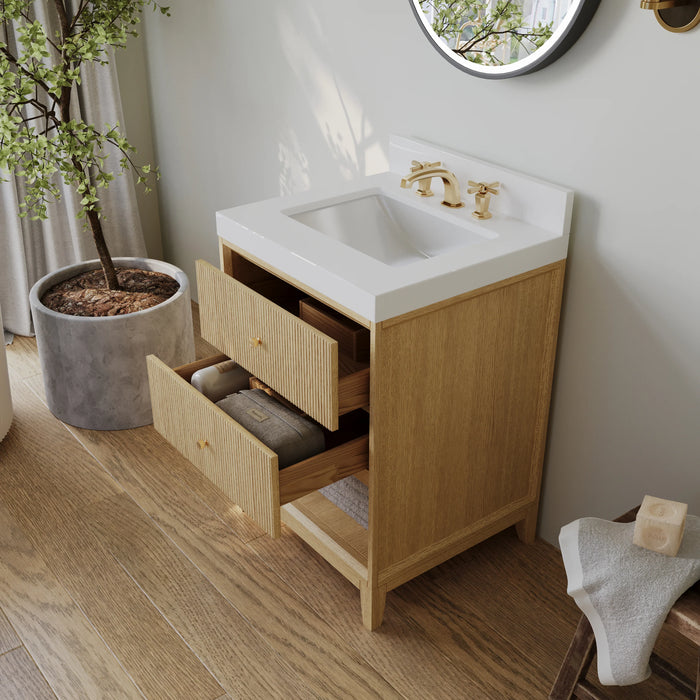 Ancerre 24” Momo Bathroom Vanity Oak Single Sink VTS-Momo-24-Oak-WQZ