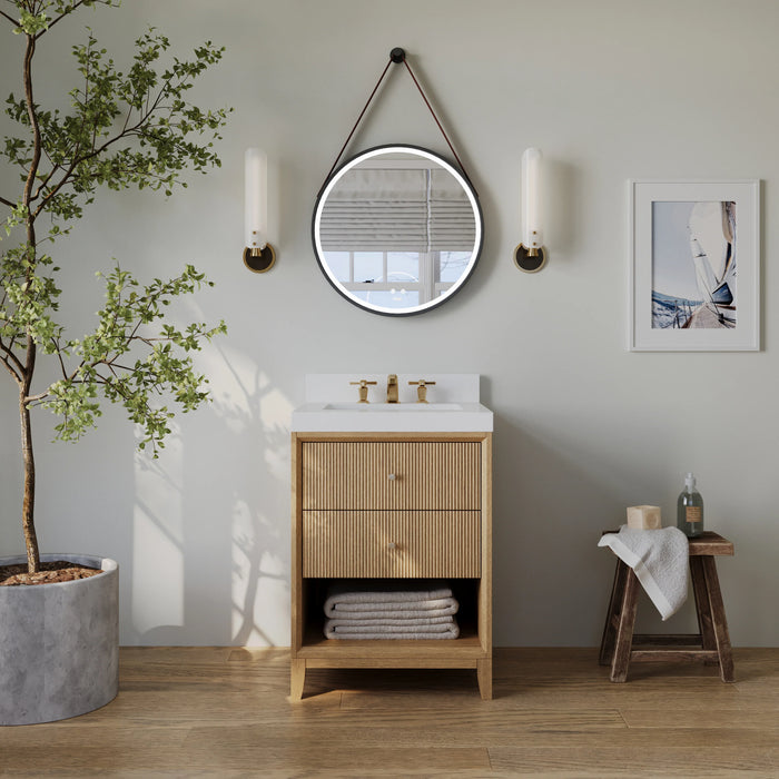 Ancerre 24” Momo Bathroom Vanity Oak Single Sink VTS-Momo-24-Oak-WQZ