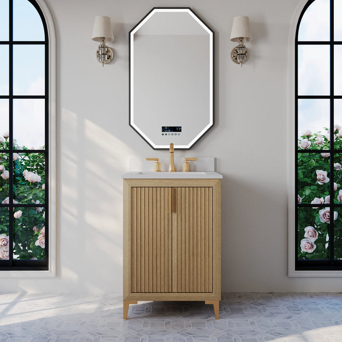 Ancerre 24” Turlington Bathroom Vanity Oak Single Sink VTS-Turlington-24-Oak-WQZ