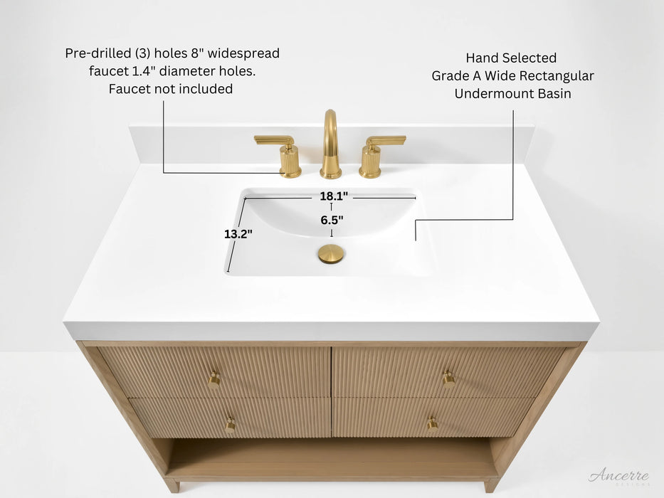 Ancerre 36” Momo Bathroom Vanity Oak Single Sink VTS-Momo-36-Oak-WQZ