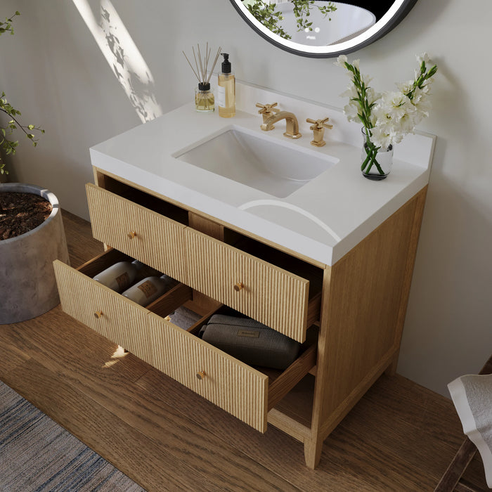 Ancerre 36” Momo Bathroom Vanity Oak Single Sink VTS-Momo-36-Oak-WQZ