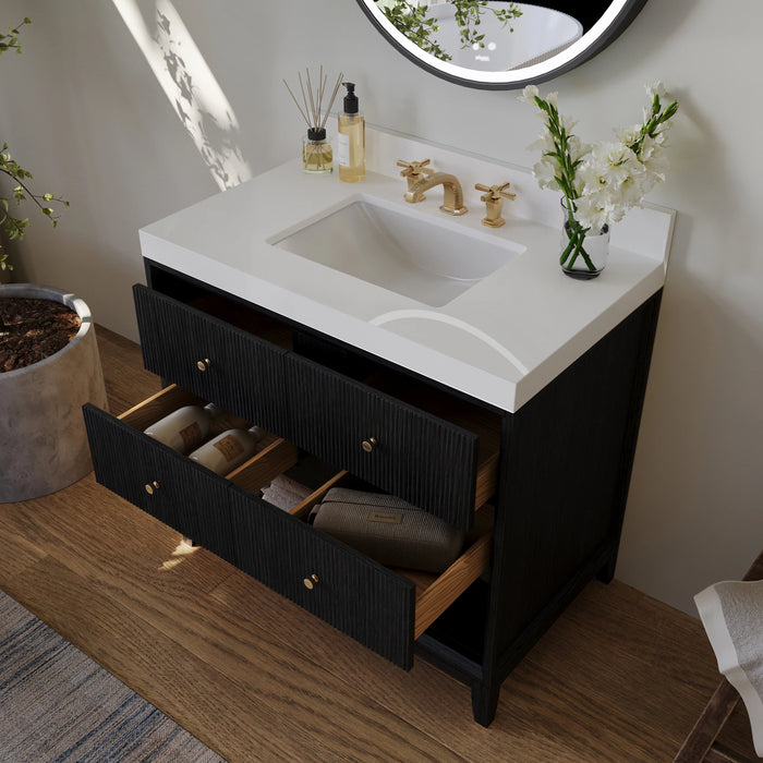 Ancerre 36” Momo Bathroom Vanity Oak Single Sink VTS-Momo-36-Oak-WQZ