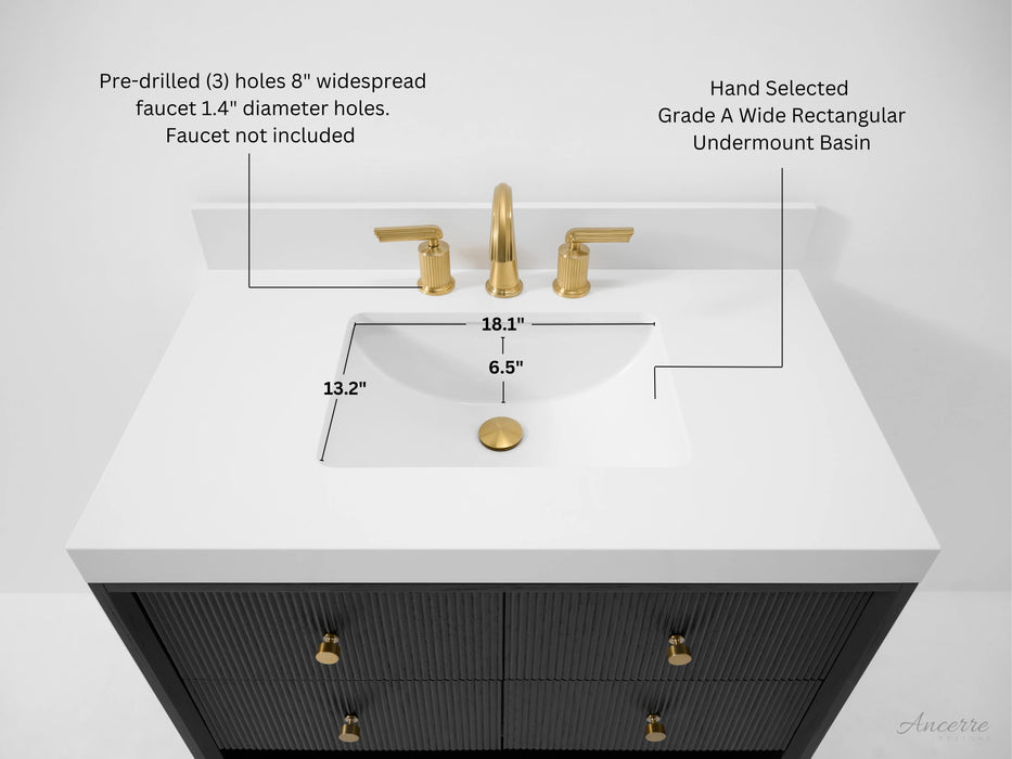 Ancerre 36” Momo Bathroom Vanity Oak Single Sink VTS-Momo-36-Oak-WQZ