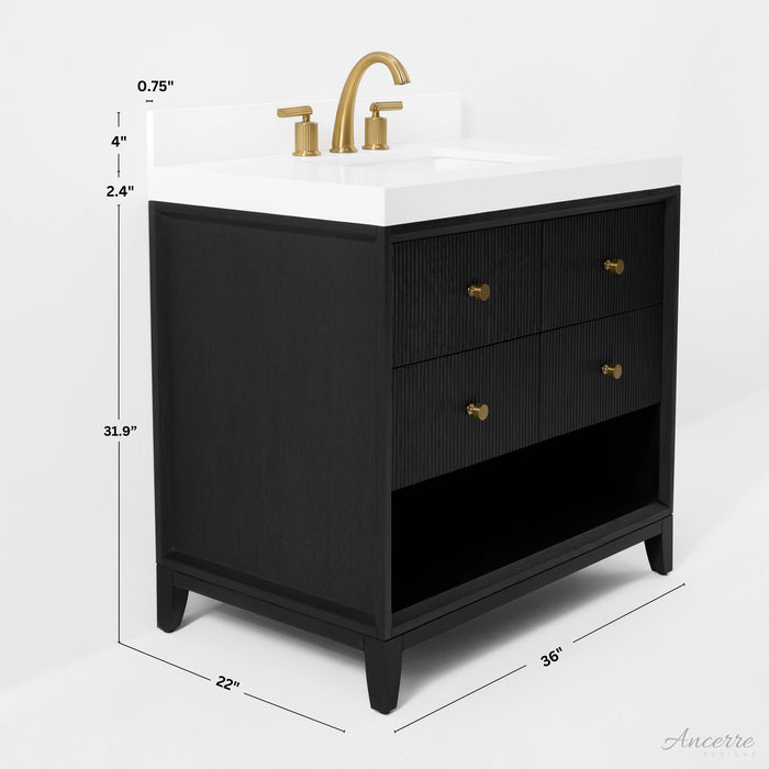 Ancerre 36” Momo Bathroom Vanity Oak Single Sink VTS-Momo-36-Oak-WQZ