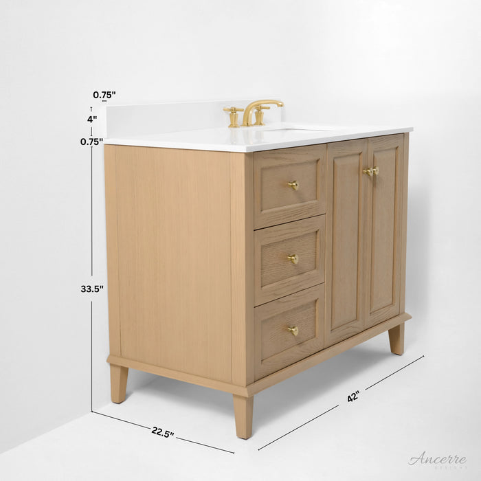 Ancerre 42” Hannah Bathroom Vanity Oak Single Sink VTS-Hannah-42-R-Oak-WQZ