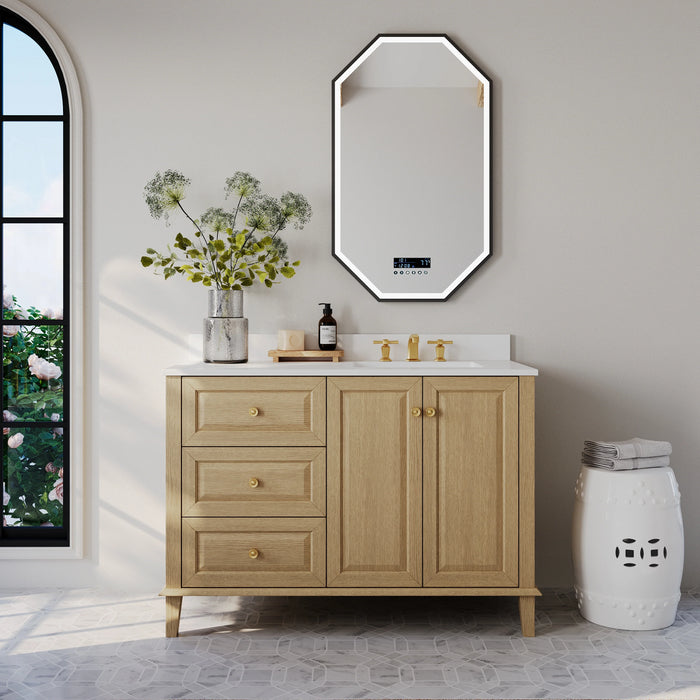 Ancerre 42” Hannah Bathroom Vanity Oak Single Sink VTS-Hannah-42-R-Oak-WQZ