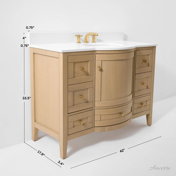 Ancerre 42” Lauren Bathroom Vanity Oak Single Sink VTS-Lauren-42-Oak-WQZ